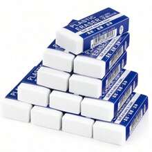 6/10/12/24/60pcs Minimalist White Eraser Set, Exam Eraser, Easily Erase Pencil Marks Without Leaving Traces, Creative Stationery Office Supplies, Back To School - A - View 1