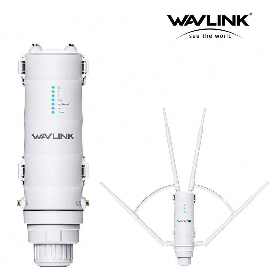 Perangkat Perluasan WiFi Mesh Luar Ruangan AC1200, Titik Akses PoE Tahan Air IP65, Dua Port Ethernet Gigabit, 4 Antena 7dBi - Steker Tipe AS A (110-127V) - View 1