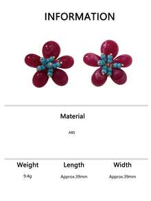 1 Pair Contrast Color Rice Bead Bubble Flower Stud Earrings, Vintage Niche Exaggerated Vacation Style Ear Jewelry - Bubble Flower Earrings - View 6