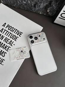 LissKas 1pc Cute Cartoon Astronaut Pattern One-Piece Lens Film 9H Hardness Full Coverage Anti-Explosion Anti-Scratch Phone Camera Protector Film Compatible With IPhone 18/17 Pro Max Bubble-Free Matte Anti-Fingerprint Suitable For Large Hole Phone Cases - Clear - View 4