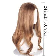 Middle Part Big Wave Brown Long Curly Cosplay Wig, Halloween Christmas Holiday Party Costume Anime Wig - Multicolor - View 2