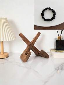 1pc Minimalist X-Shaped Wooden Desktop Stand, Sturdy Cross Display Rack, Multi-Functional Support Stand, Suitable For Phone, Tablet, Cookbook, Decorative Items, Ideal Desktop Accessory For Living Room, Kitchen And Home Daily Use - Multiple Styles - View 12