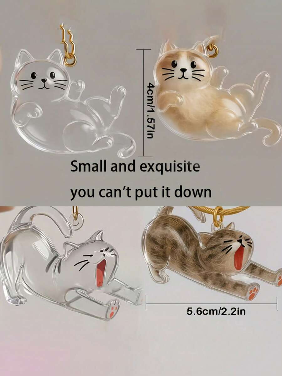 Gantungan Kunci Bulu Kucing, Liontin Bulu Kucing, Kotak Penyimpanan Bulu Kucing Transparan - Hadiah Kenang-kenangan Kreatif untuk Pecinta Hewan. Sempurna untuk Menyimpan Bulu Hewan Peliharaan, Hadiah yang Penuh Perhatian untuk Pemilik Kucing.