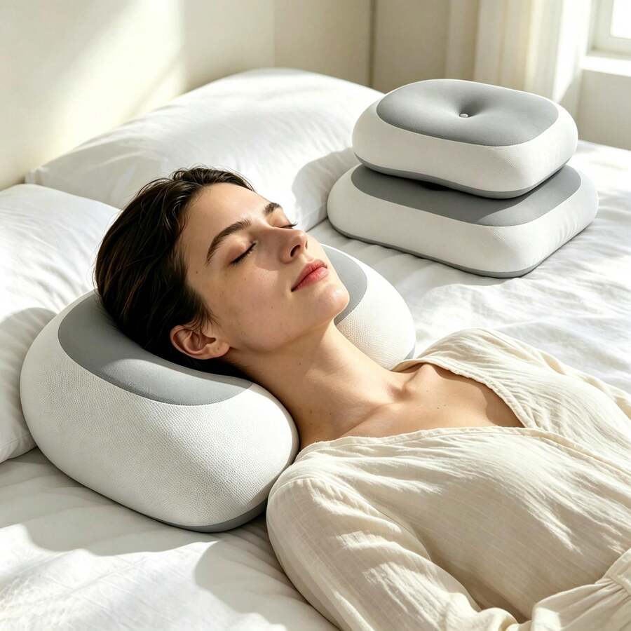 Zero-Pressure Memory Foam Pillow For Adults Spine Cervical Protection Sleep Aid Deep Sleep Spine Pillow Memory Foam Pillow Wedge Pillow Relieve The Cervical Vertebrae