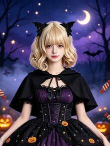 2pcs Dark Cute Devil Hair Clips Side Clips Halloween Hair Clips Black Bat Wings Suitable For Halloween Costume Daily Party - Multicolor - View 5