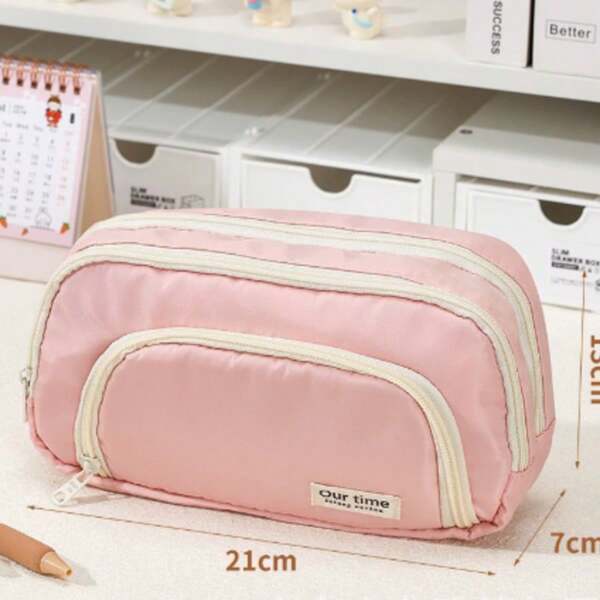 BUNKI Large Capacity Minimalist Japanese Style Pencil Case, New Stationery Box, Pencil Bag, Makeup Bag. Multi-Functional Stationery Bag, Can Store Pencils, Pens, Markers, Etc.