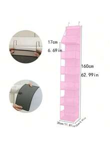 Bathroom Door Hanging Storage Bag, Multi-Purpose Door Back Organizer, Compartment Storage, Foldable Home Storage Bag, Wall-Mounted Multi-Layer Transparent Visible Storage Bag - Multicolor - View 14