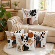 4pcs Abstract Vase & Plant Pattern Throw Pillow Covers, Single-Sided Printed Zipper Closure Cushion Covers, 45*45CM Pillow Covers Suitable For Home Bedroom Living Room Sofa Decoration, Decorative Cushion Covers Holiday Gift, Pillow Insert Not Included - Multicolor - View 2
