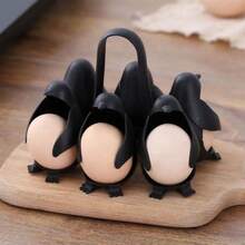 Penguin Shaped Silicone Egg Holder, 6-Piece Multi-Function Egg Cooker, Can Cook Soft-Boiled Or Hard-Boiled Eggs, Suitable For Cooking And Refrigerator Storage - Multicolor - View 9
