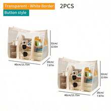 1 buah/2 buah Tas Pantai PVC Transparan, Tas Jinjing Transparan Tahan Air Kapasitas Besar dengan Banyak Kantong dan Desain Resleting, Cocok untuk Berenang, Kebugaran, dan Perjalanan - MultiWarna - View 27