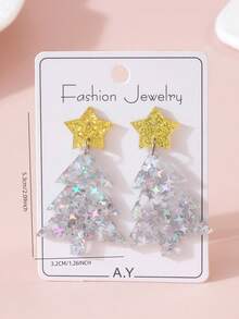 1 par de pendientes colgantes de Halloween, diseño divertido, lindo y juguetón, pendientes para fiesta de Navidad, Acción de Gracias, Halloween y Año Nuevo - Multicolor - Ver 5