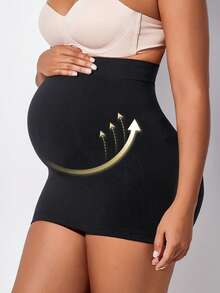 Maternity Shape Shorts High Rise Gentle Tummy Fit Daily Leisure Active - Black - View 5
