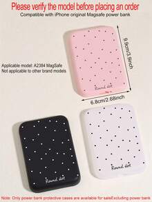 5pcs TPU Matte Wireless Charging Case With Drop Protection, Smooth Texture, IPhone Compatible, No Built-In Battery, Magnetic Snap Closure - Polka Dot Style - View 4