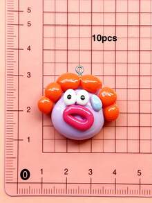 10/20/100pcs Cartoon Glossy Big Mouth Pendant Charm DIY Handmade Keychain Bag Charm Accessory - Cookie Monster - View 12
