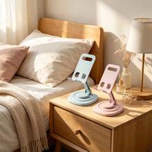 1pc 360° Rotatable Aluminum Alloy Adjustable Tablet Stand, 360° Rotatable Folding Tablet Holder, Universal Smartphone Tablet Desktop Stand With Multi-Angle Silicone Non-Slip Base, Back To School Supplies - Multicolor - View 7