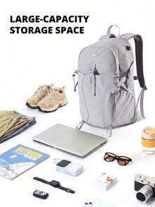 CAMEL CROWN Foldable Large Capacity Travel Bag Backpack Short Distance Travel Fitness Storage Bag - Silver Green - View 5