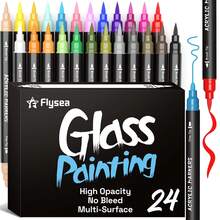 FLYSEA 24/36 Dual Tip Fine & Brush Pen Set | For Rocks, Fabrics, Wood, Glass & More, Perfect For DIY Crafts & Creative Art Projects With Bright Smooth & Quick-Dry Ink - Sets - View 5