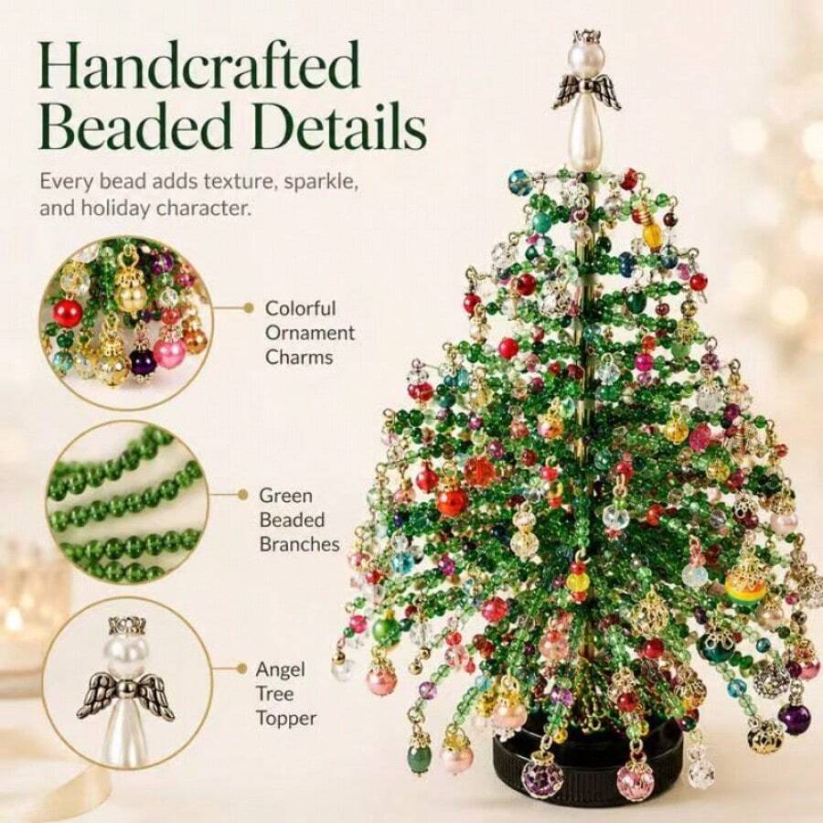 1pc New DIY Beaded Christmas Tree Kit Handmade Beaded Christmas Tree Set