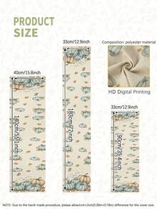 1pc,Autumn Style Table Runner,Pumpkin Print,Microwave Dust Cover,Protective Cover,Rectangular Tablecloth,Washable,Suitable For Home Dinner,Coffee Table,Kitchen And Dining Room Decor,Dining Table Decoration Party And Scene Decor,Home Decor,Outdoor Patio Table Runner Decor,Entryway Decor,Fireplace Cloth Decor - Multicolor - View 2