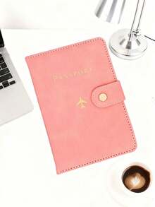 1pc Matte PU Passport Case, Snap‑Button Airplane Pattern Passport Wallet, Multi‑Card Slots Portable Document Organizer For Holiday & Flight Unisex - Multicolor - View 15
