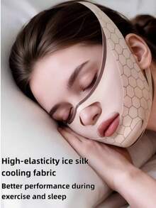 1pc Lifting Face Mask, V-Face Mask, Shaping Band, 3D Cut Fit, Comfortable For Sleep, Breathable And Not Stuffy, High Elasticity Wrap, Soft Skin-Friendly Fabric, Adjustable Hook And Loop, Suitable For Various Face Shapes, Wearable For Home Binge-Watching, Wake Up With Defined Contour, Recommended Gift For Best Friends, Easy To Clean And Maintain, Elastic Adjustment, Portable Design - Multicolor - View 3