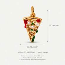 1pc Drip Oil Snack Afternoon Tea Mixed Pendant, Exquisite Cute Style, 14k Gold Plated Copper Material, Suitable For DIY Creative Necklace, Bracelet, Earrings, Bag Chain, Keychain, Waterproof And Sweatproof, Suitable For Daily Casual Wear - Multicolor - View 18