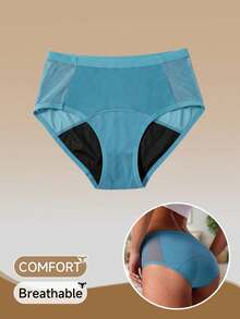 3pcs/Pack Women's High Waist Period Panties, Mesh Patchwork, Leak-Proof Breathable Sanitary Underwear, Multi-Color - Multicolor - View 4