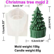 Zhonghui Mold 3D Christmas Tree Silicone Candle Mold Pine Tree Snowflake Wax Mold DIY Scented Candle Making Supplies Holiday Home Decoration Gift - Tree - View 11