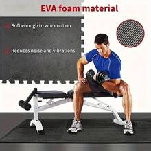 10pcs High Density EVA Foam Interlocking Sports Mat Set, Black - Durable Heavy Duty Gymnastics Fitness Floor Mat, Suitable For Home Fitness, Yoga And Physical Training - Multicolor - View 11