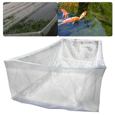 Fish Culture Cage 2x2x1m, PE 80 Mesh Fine Net With Zipper Top, Fish Holding Net For Pond Aquarium, Prevent Fry Escape