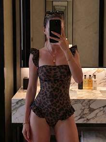 新款性感夏季條紋高彈力休閒海灘度假約會派對女款一件式細肩帶泳衣 - 彩色 - 查看 1