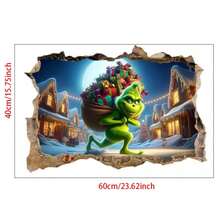 The Grinch 1 Set Pegatina de Pared de Película de Dibujos Animados Decoración Navideña Papel Tapiz Monstruo Verde Árbol de Navidad Calcomanía de Ventana Pegatina de PVC, Calcomanía de Ventana de Monstruo Verde de Dibujos Animados, Adecuado para Decoración de Fiesta y Cumpleaños, Decoración Popular de Vacaciones y Fondo Fotográfico; Regalo de Navidad Favor de Fiesta - Multicolor - Ver 7