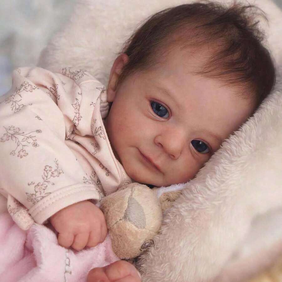 19 Inch Realistic Reborn Doll Soft Cloth Body Simulation Dolls Handmade Toys With Rooted Hair Best Birthday Companion Gift