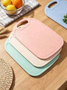 1/4pcs Macaron Color Plastic Cutting Boards, Kitchen Chopping Boards With Hanging Handle And Juice Groove, Easy To Clean, Suitable For Meat, Fruit And Vegetable Processing, Ideal For Daily Cooking - View 1
