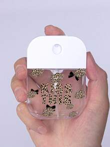1pc 38ml Portable Travel Spray Bottle With Keychain, Unique Leopard Print Lip-Shaped Bow Travel Portable Small Bottle - Multicolor - View 2