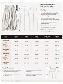 Women's Solid Color Casual Wide Leg Pants With Front Pocket Decor, Commuter Style For Back To School In Autumn - Apricot - View 5