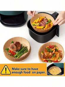 5/50/100Pcs Non‑Stick Disposable Air Fryer Paper Liners, Baking Paper Sheets, Kitchen Essentials & Household Kitchen Utensils, Suitable For Most Air Fryers, Kitchen Accessories Household, Storage & Kitchen Air Fryer Baking Accessories - Multicolor - View 6