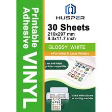 Premium GLOSSY White Printable Sticker Paper For Inkjet&Laser Printer, Quick Drying, Water Resistant, Scratch Resistant, Sticks To Most Surfaces - GLOSSY - View 3