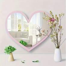 1pc Acrylic Mirror Wall Sticker Self-Adhesive Wall Surface Acrylic Creative Cartoon Cute Heart-Shaped Patch Adhesive Bathroom Mirror Creative Mirror Wall Sticker - A - View 3