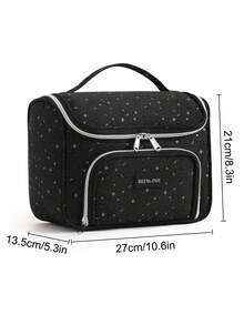 Myriad Stars Print Large Capacity Travel Toiletry Bag, Durable Oxford Cloth Multi-Function Storage Bag With Handle And Hook, Portable Multi-Purpose, Detachable Compartment Partition, Suitable For Cosmetics, Skincare, Camera Bag, Digital Storage, Medicine Storage Box - Multi-compartment - Hook Style - View 13