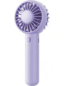 Ventilador Portátil Mini Gaiatop, Pequeño y Potente, Diseño Bonito, 3 Velocidades, Ventilador de Mano y de Escritorio con Base, Ligero, Recargable por USB para Viajes, Maquillaje de Pestañas, Regalo de Verano para Mujeres y Niñas, Color Morado - A - Ver 1