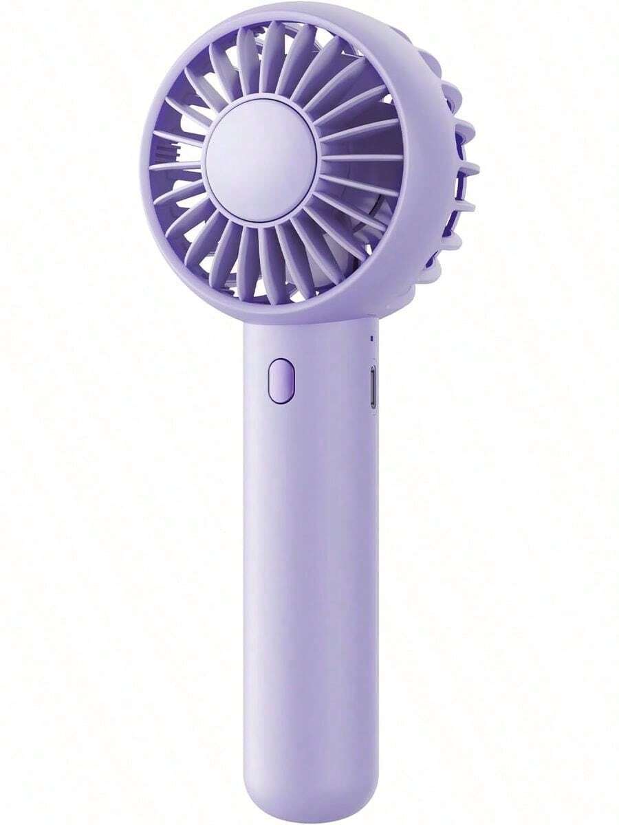 Ventilador Portátil Mini Gaiatop, Pequeño y Potente, Diseño Bonito, 3 Velocidades, Ventilador de Mano y de Escritorio con Base, Ligero, Recargable por USB para Viajes, Maquillaje de Pestañas, Regalo de Verano para Mujeres y Niñas, Color Morado - A - Ver 1