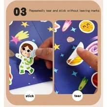 Buku Stiker DIY yang Dapat Digunakan Kembali untuk Anak-Anak - Stiker Gelembung Multi-Adegan dan Multi-Tema, Stiker Jeli Kreatif, Buku Stiker Portabel untuk Aktivitas Tenang dan Menyenangkan, Buku Stiker Interaktif yang Dapat Dilepas, Mainan Edukasi Dini untuk Anak-Anak, Aktivitas Perjalanan, Cocok untuk Seni dan Kerajinan, Hadiah Ulang Tahun dan Liburan yang Ideal untuk Anak Laki-Laki dan Perempuan - MultiWarna - View 8