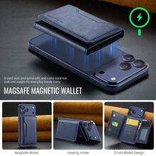 LC.IMEEKE 1個 PU皮革磁吸錢包卡夾支架 MagSafe 配件，相容 Phone17 16 15 14 13 12 Pro/Pro Max/Plus/Mini - 寶藍色 - 查看 7