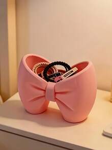 1/2pcs Bow Shaped Storage Box,Suitable For Bedrooms,Living Rooms,Dressing Tables,Desks,Bathrooms,Multi-Purpose And Versatile,An Essential For Home Table And Drawer Organization. - Multicolor - View 2