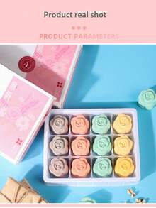 1 Box Of 12 Pieces Of Foot Bath Balls; Floral Rose Shape Bath Bombs; Bath Salt Balls; Ladies Gift Packaging; Random - 12 Pieces Per Box - View 9