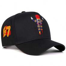 1pc Men's 57 Trucker Hat, Personalized Number Clown Embroidery Baseball Cap, Street Fashion 5-Panel Hat, Outdoor Sun Protection Casual Hat For Spring/Autumn Travel, Beach Vacation - Multicolor - View 4