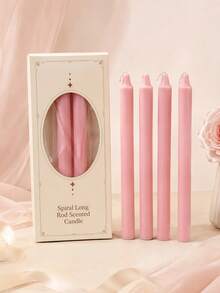 2/4PCS, Sweet Style Pink Pointed Glossy Long Rod, Scented Long Rod Candles, 0.78*9.84 Inches Pink Long Rod Candles, Suitable For Home Decoration, Tabletop Decorations, Birthday Gifts, Gift Box Set, Holiday Ornaments - Multiple Styles - View 4