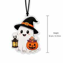 1pc AUSI Acrylic Halloween Car Hanging Ornament, Black Cat House Pumpkin Ghost Witch Funny Spooky Pattern Pendant, Car Rearview Mirror Decoration Prop, Suitable For Sedan SUV MPV Interior Party Decor Accessory - Multicolor - View 9