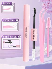 DIY Eyelash Extensions Kit With Mega Volume Lash Clusters, Individual Cluster False Eyelashes, Dense Wispy Fluffy Lashes, Soft Lightweight Natural Look Eyelashes, Reusable Lash Extension Set For Beginners, Home, Wedding & Party - Black - View 7
